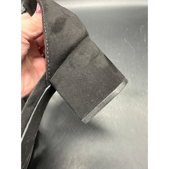 Y2K Candies Black Strappy High Heel Shoes w/ Ankle Strap Size 8.5 Faux Suede - Picture 8 of 8